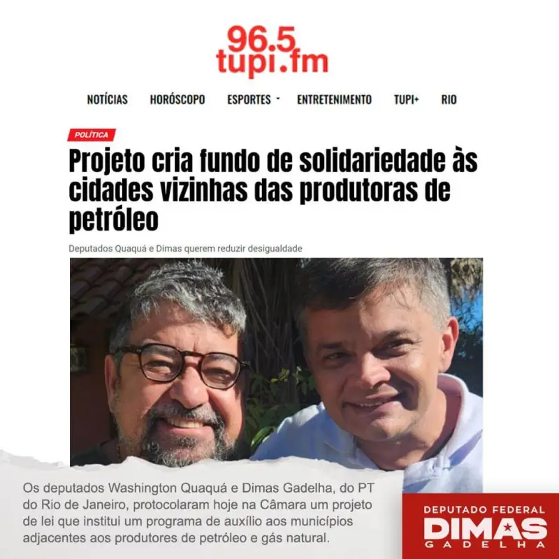 Notícia sobre Dimas Gadelha — 2